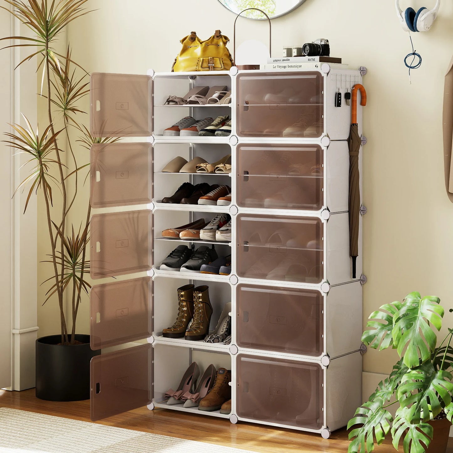 8 Tier Shoe Storage Cabinet with Removable Shelves