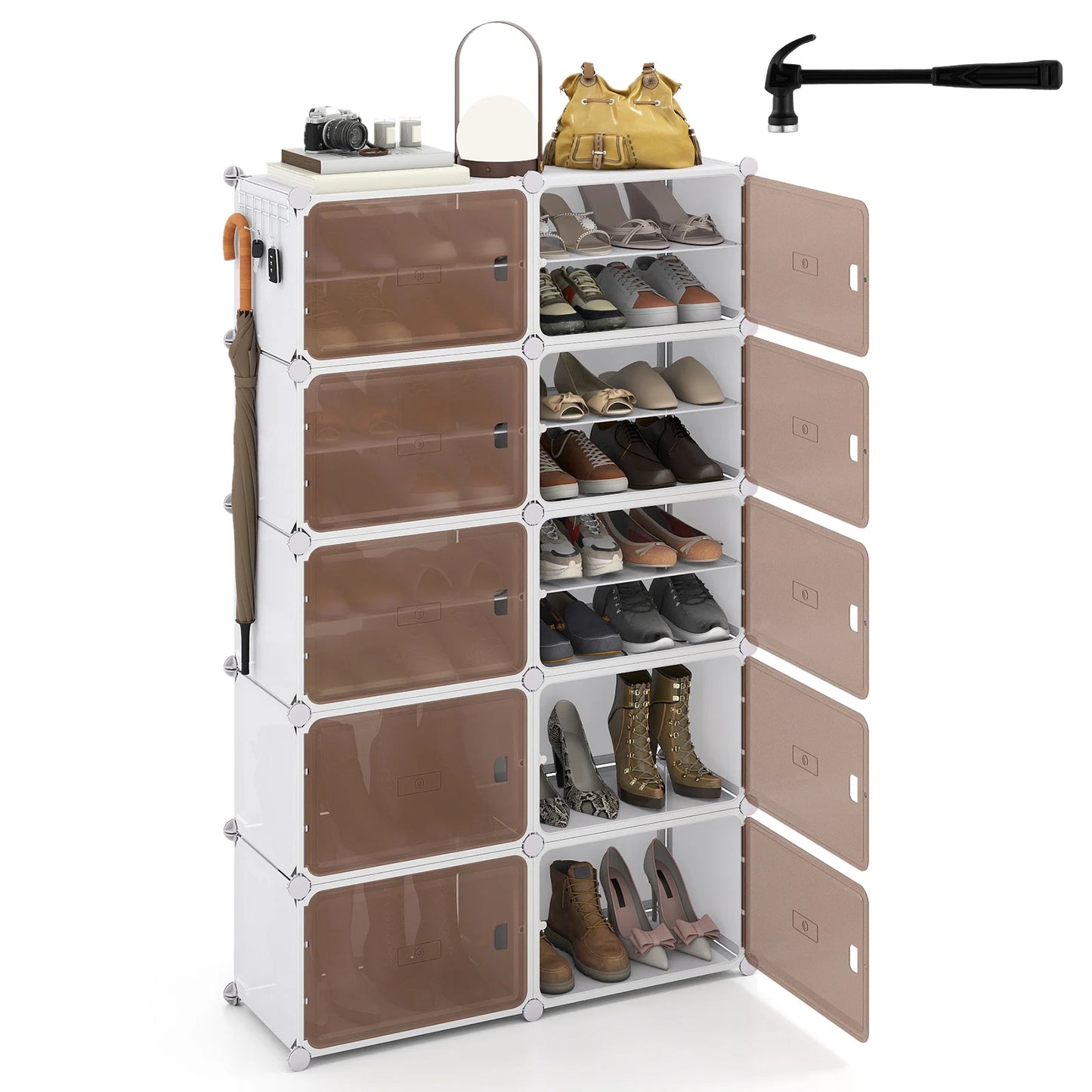 8 Tier Shoe Storage Cabinet with Removable Shelves