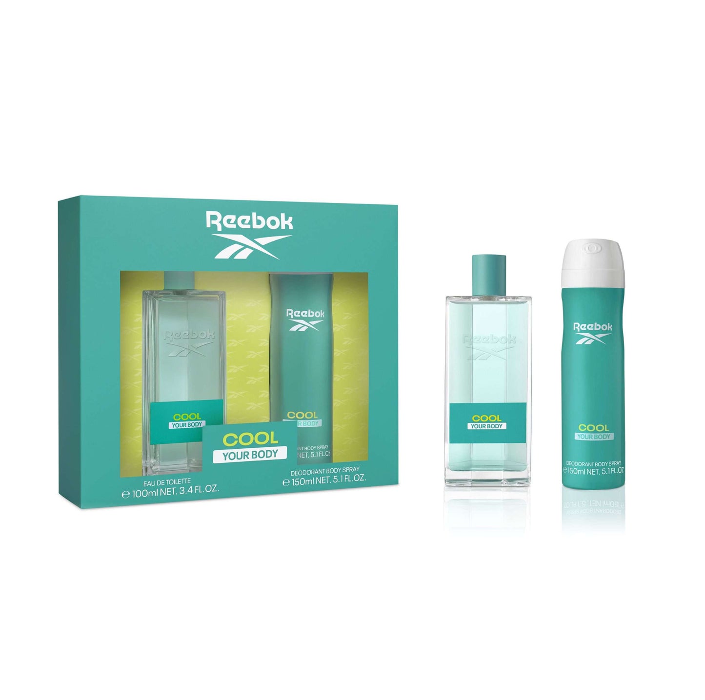 Reebok Cool Your Body Women Gift Set 100ml EDT + 150ml Body Spray Women's Fragrance