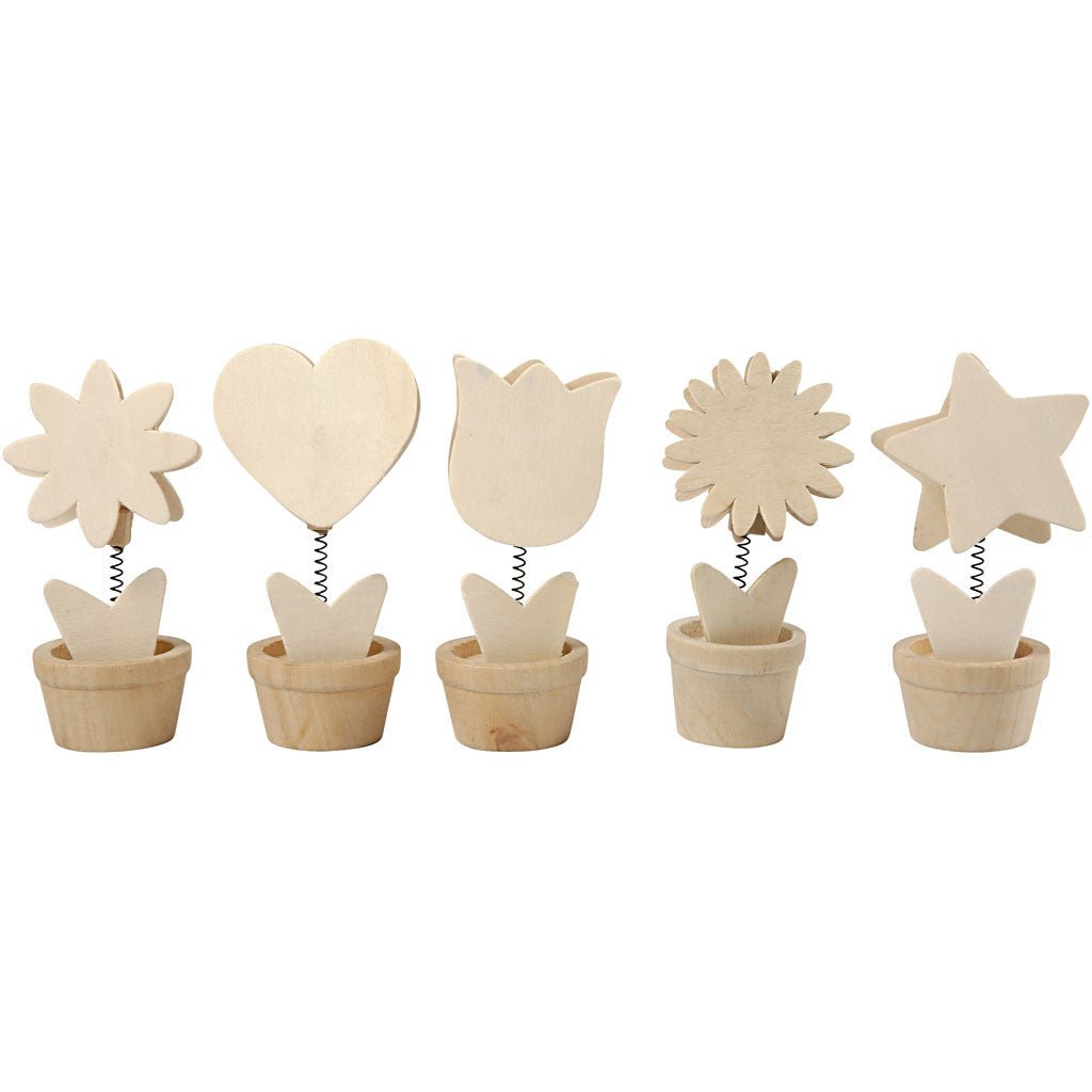 10 x Plywood Memo Holders With Metal Spring Decoration Crafts 10cm