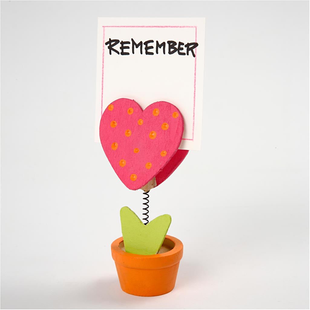 10 x Plywood Memo Holders With Metal Spring Decoration Crafts 10cm