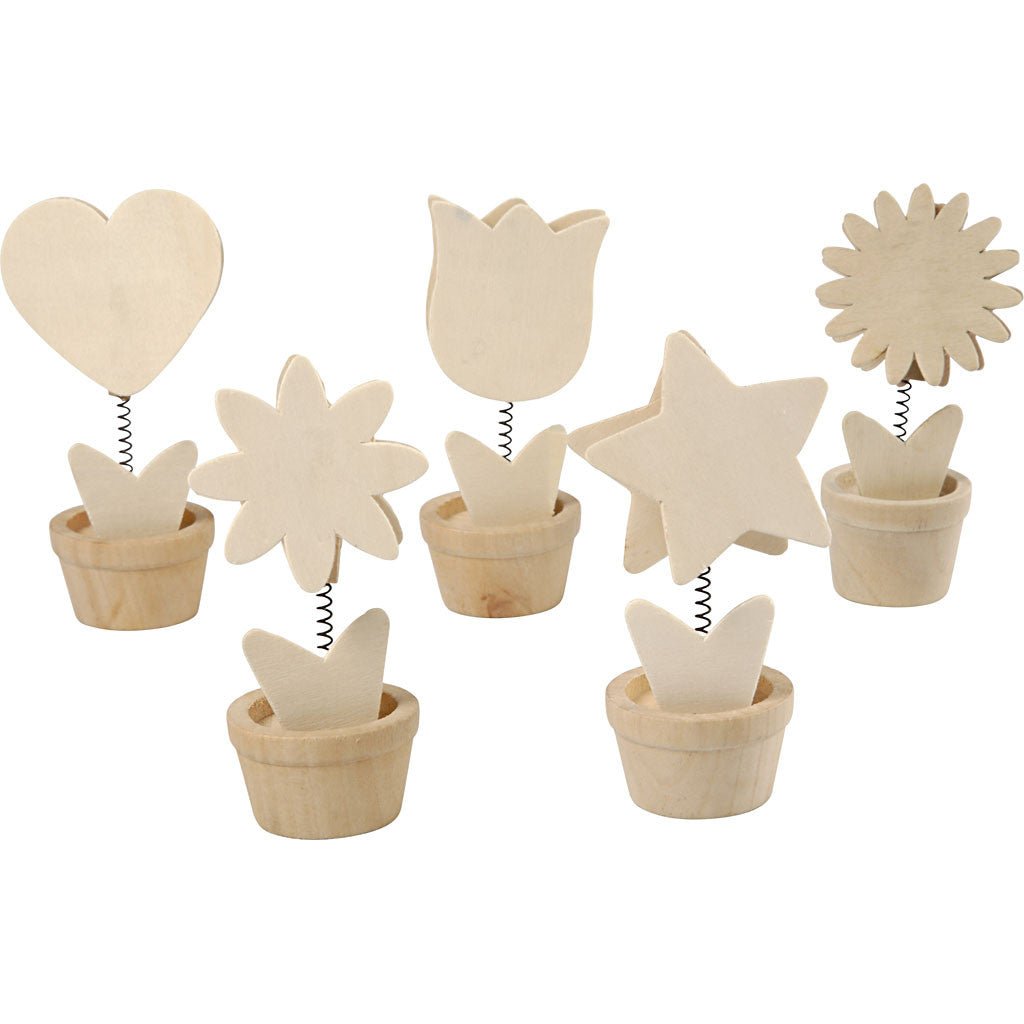 10 x Plywood Memo Holders With Metal Spring Decoration Crafts 10cm