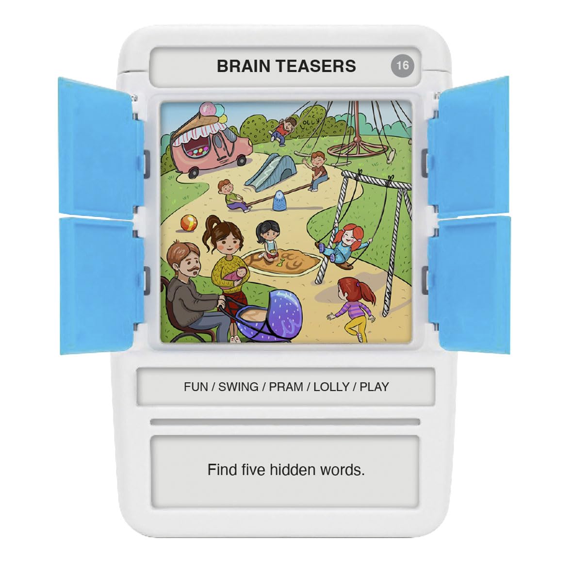 100 PICS Brain Teasers Travel Game - 100 Puzzles & Slide Reveal Cards
