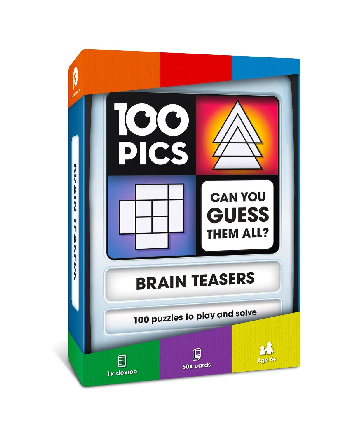 100 PICS Brain Teasers Travel Game - 100 Puzzles & Slide Reveal Cards