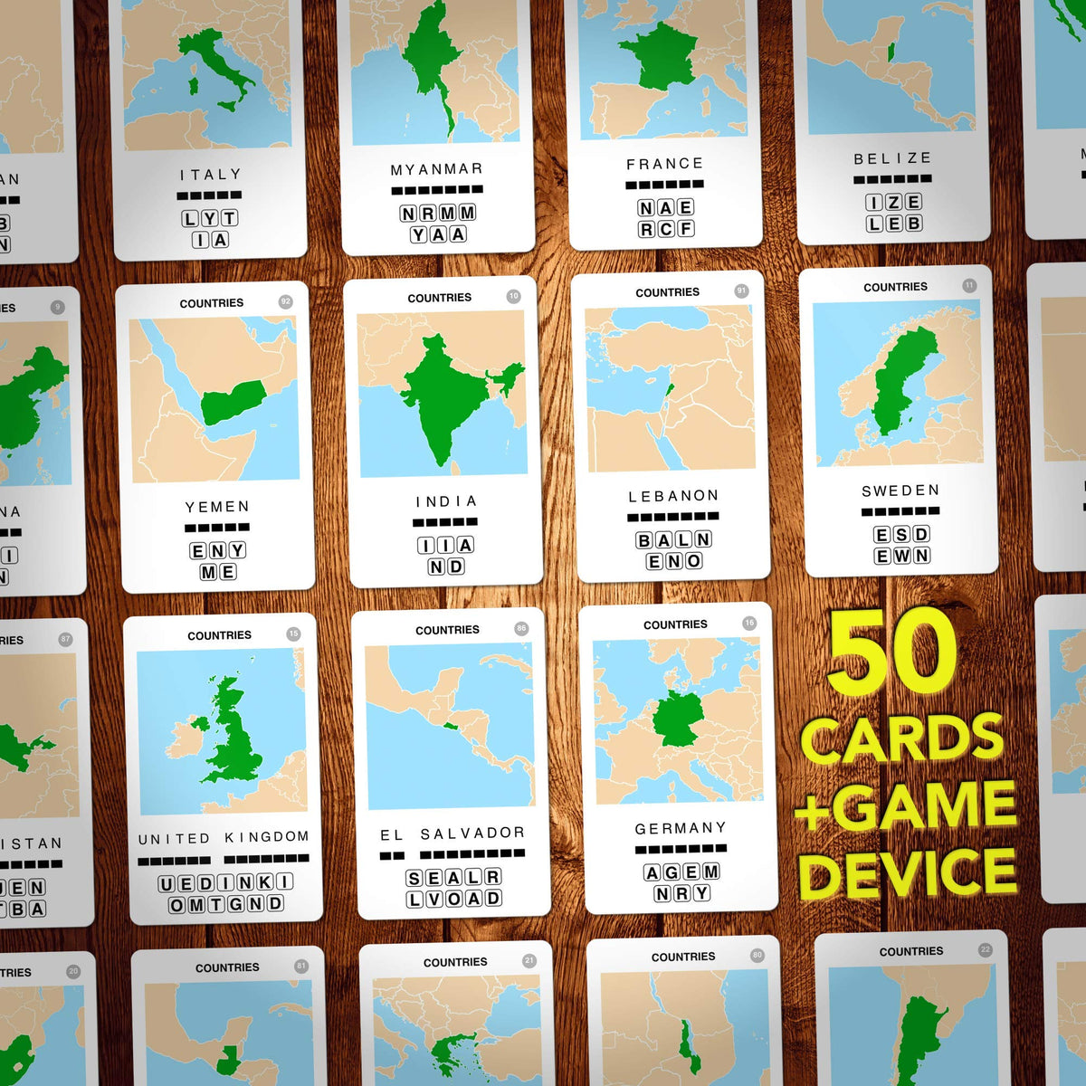 100 PICS Countries of The World Travel Game – Learn 100 Countries with Slide Reveal Cards