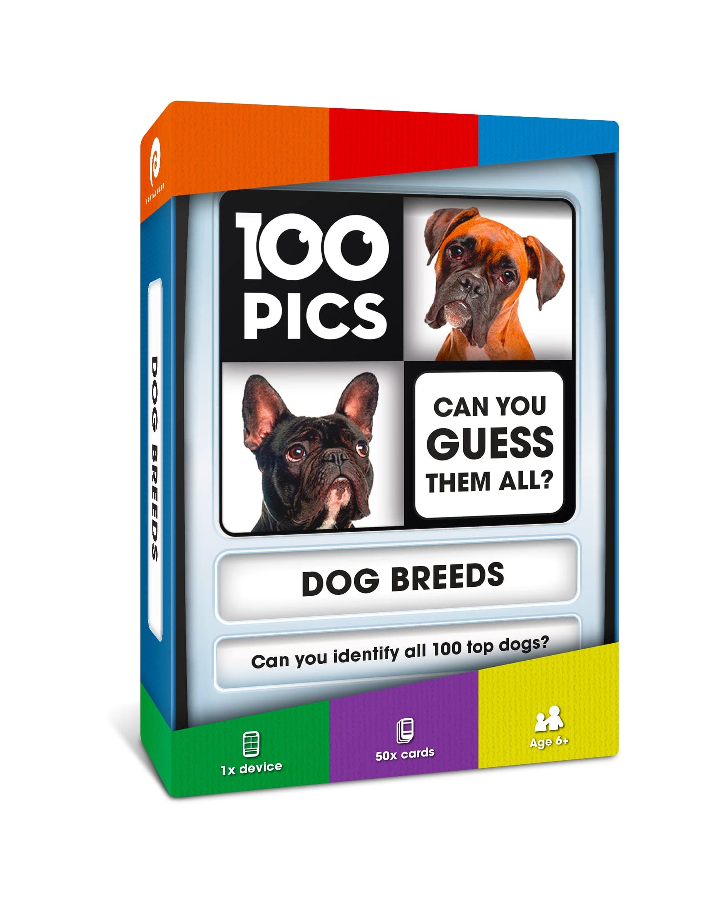 100 PICS Dogs Travel Game – Learn 100 Dog Breeds with Slide Reveal Case