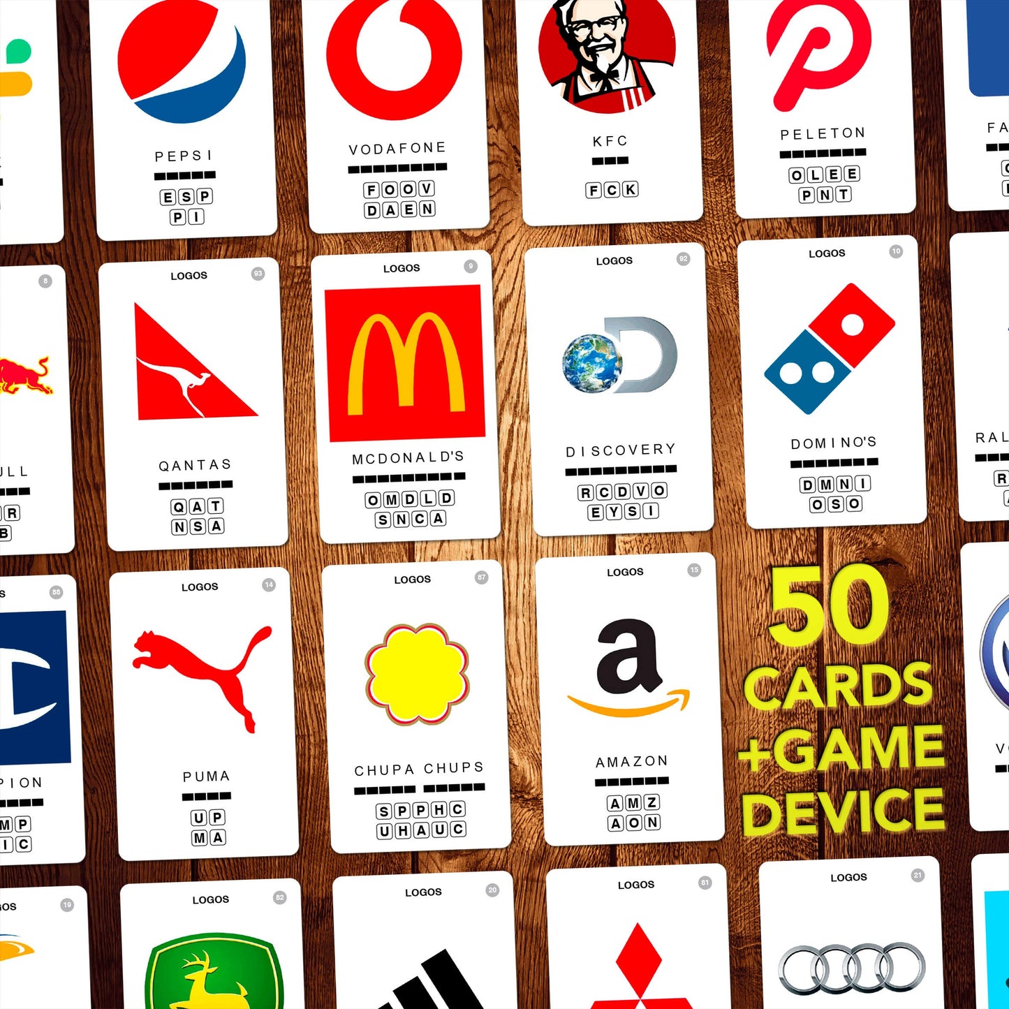 100 PICS Logos Travel Game – Guess 100 Logos, Slide Reveal Case
