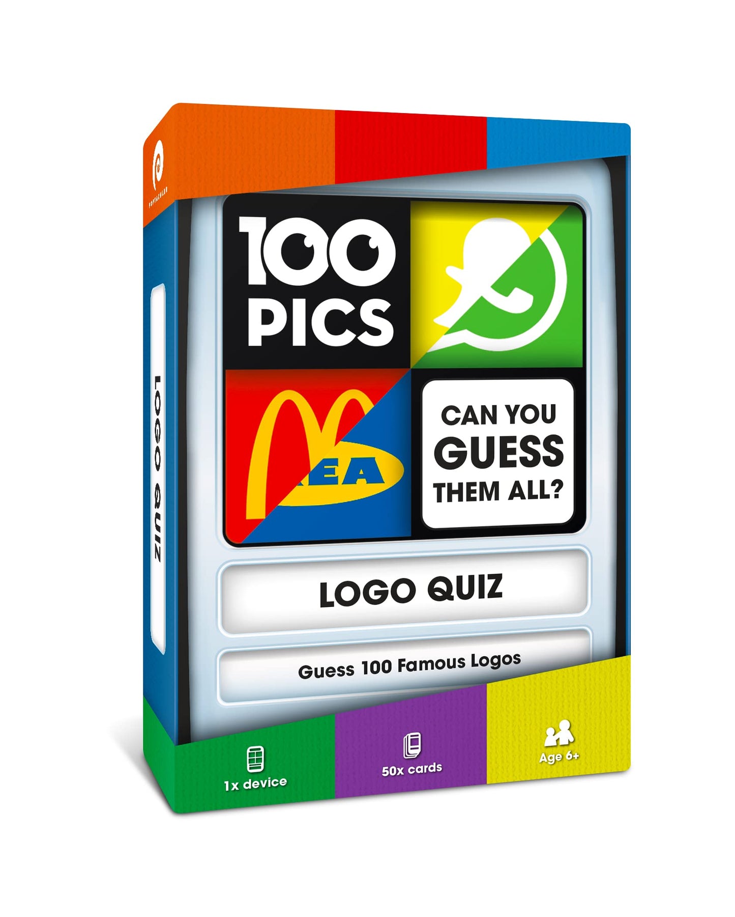 100 PICS Logos Travel Game – Guess 100 Logos, Slide Reveal Case
