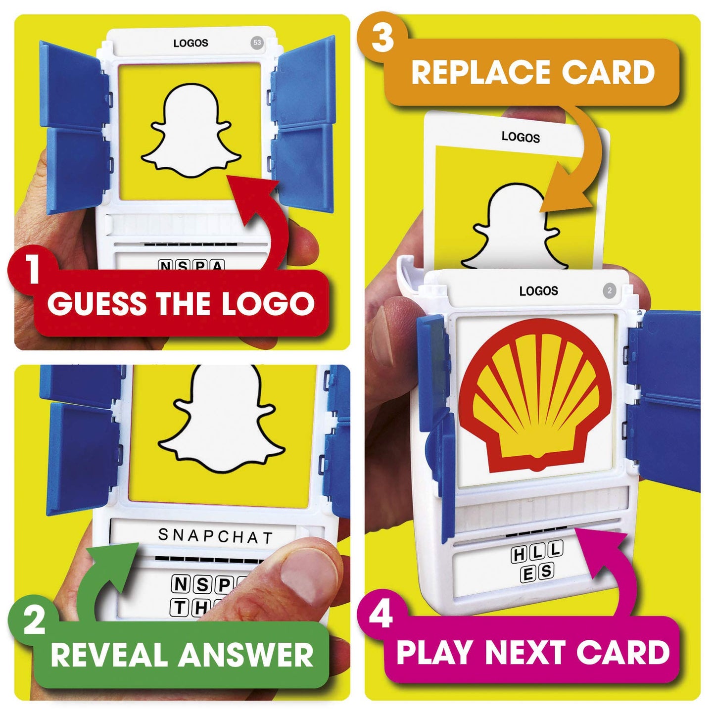 100 PICS Logos Travel Game – Guess 100 Logos, Slide Reveal Case