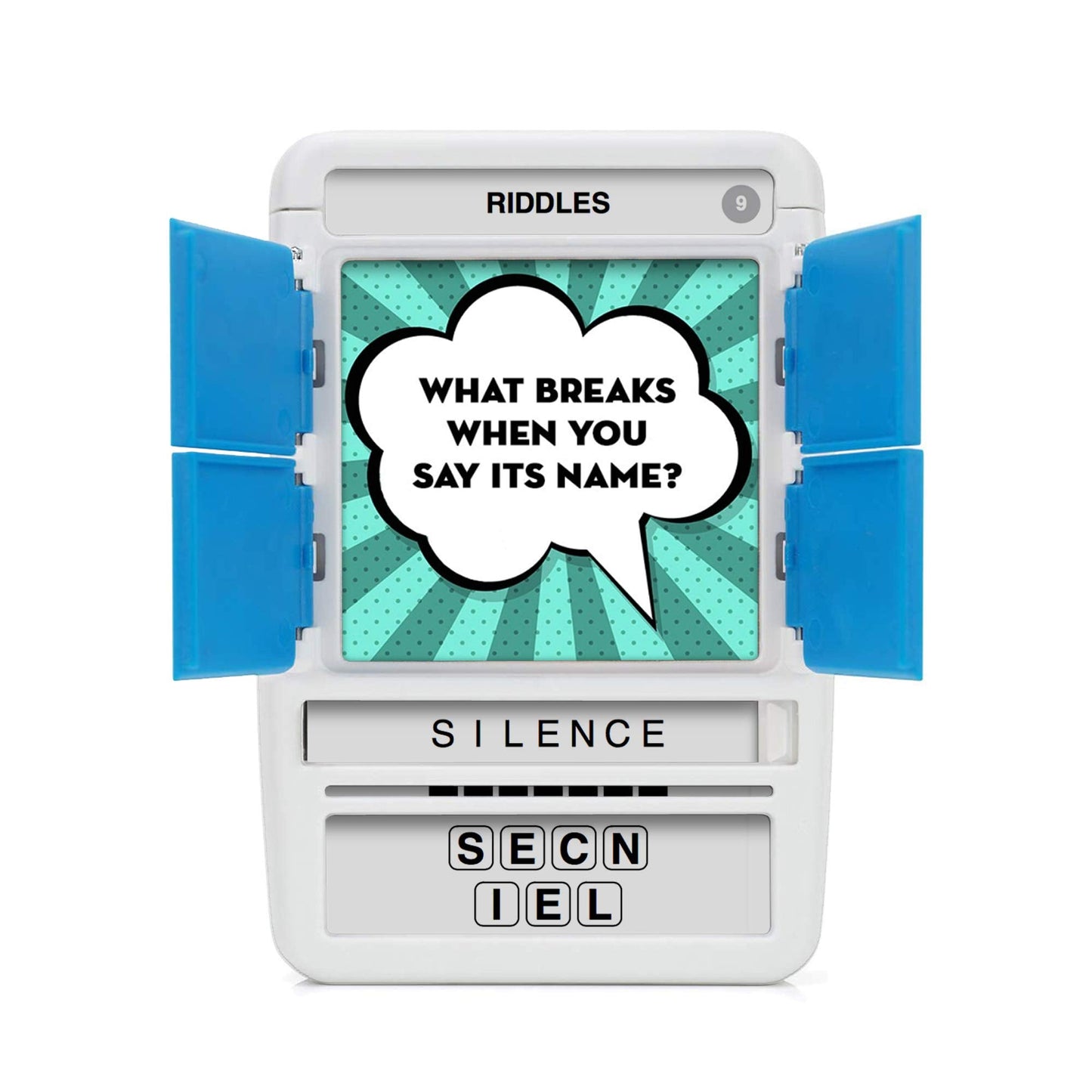 100 PICS Riddles Travel Game – 100 Riddles, Slide-Reveal Cards, Pocket-Sized Brain Teasers