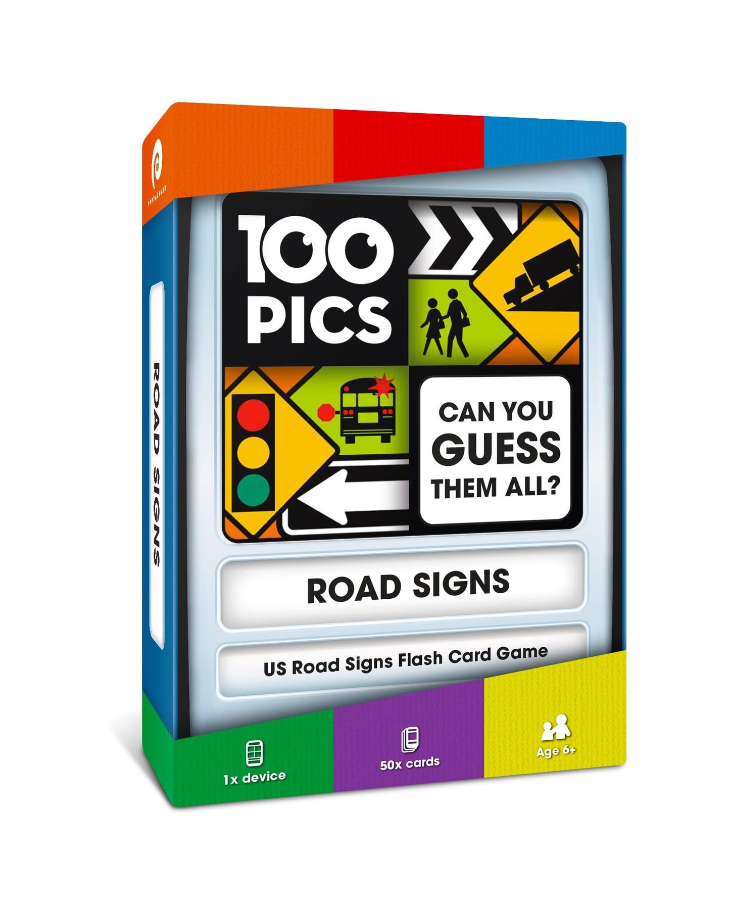 100 PICS US Road Signs Travel Game – Learn 100 Road Signs with Slide Reveal Case