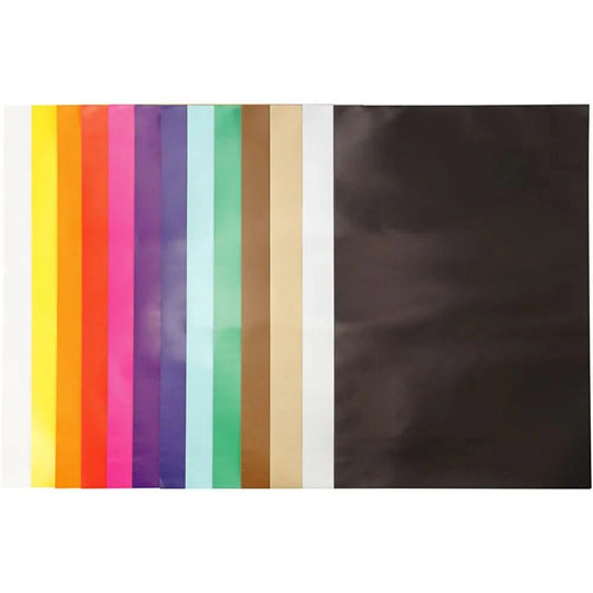 100 x Glazed Paper Sheets 13 Assorted Colours Christmas Decorations Crafts 80g