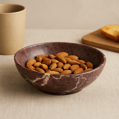 Red and White Marble Bowl | Marmore
