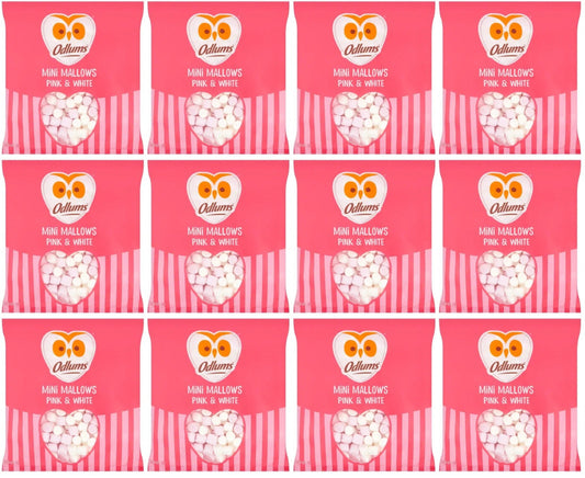 12 x Odlums Mini Mallows Pink & White 125G