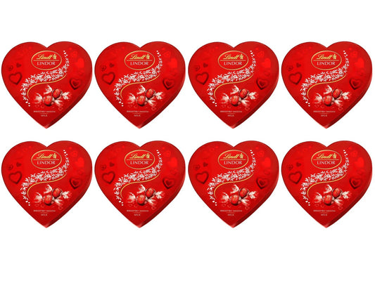 8 x Lindt Lindor Milk Chocolate Truffles Heart Gift Box 200G