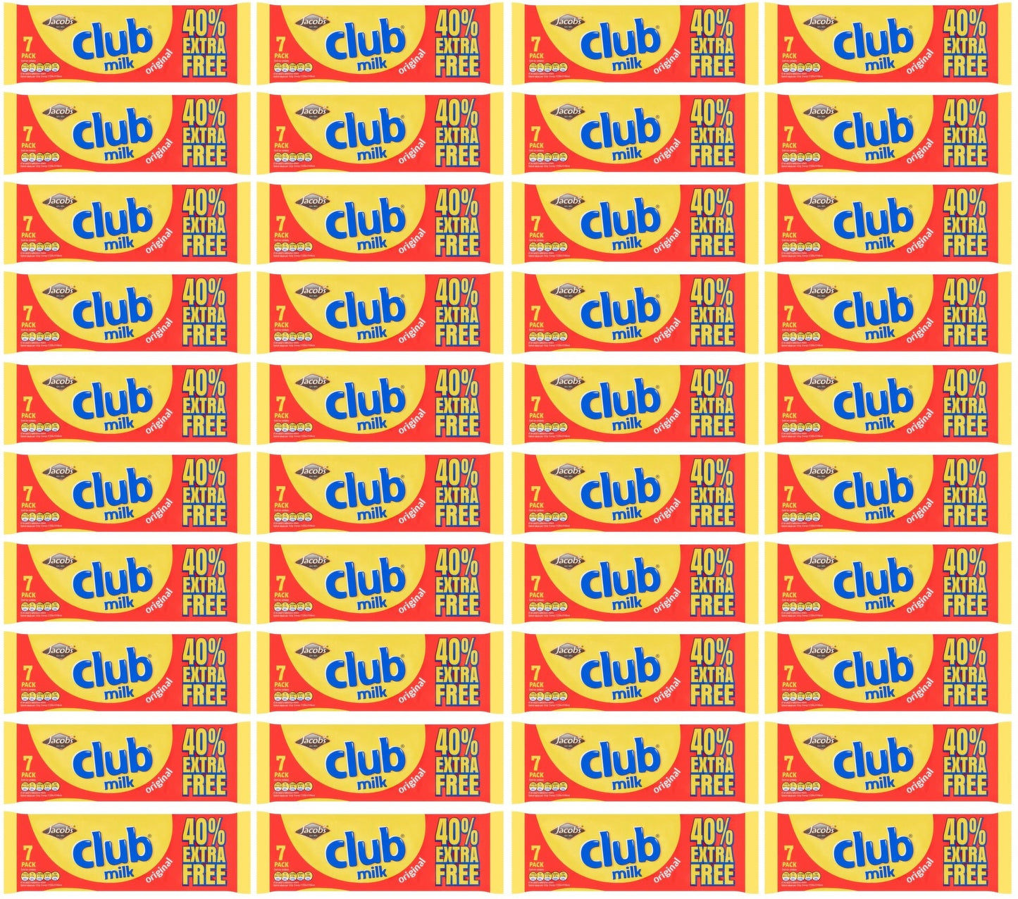 40 x Jacob's Club Milk Original 7 X 22G (154G)
