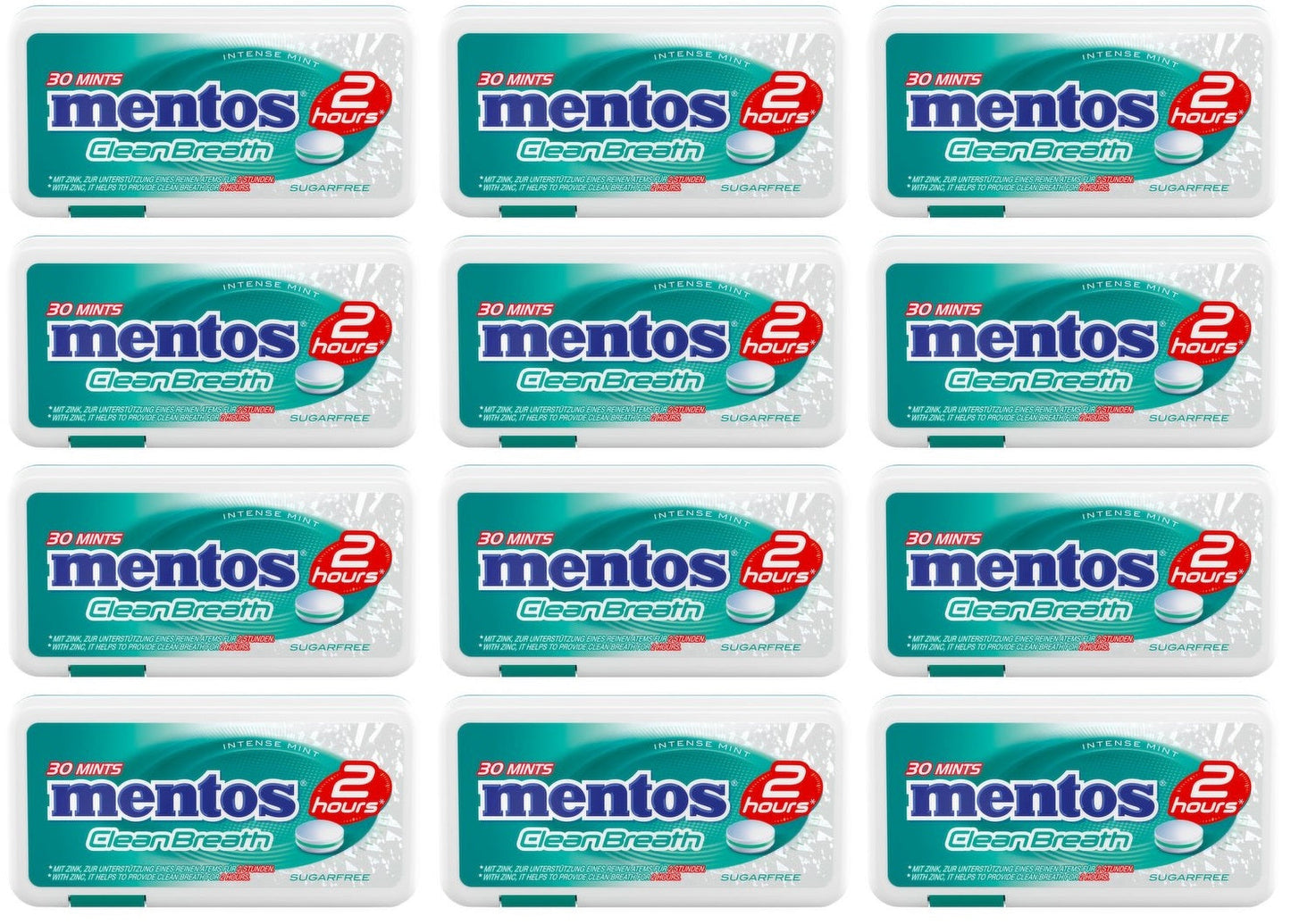 12 x Mentos Clean Breath Intense Mint 21G