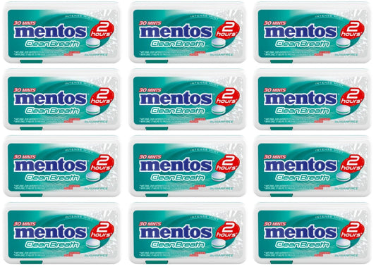 12 x Mentos Clean Breath Intense Mint 21G