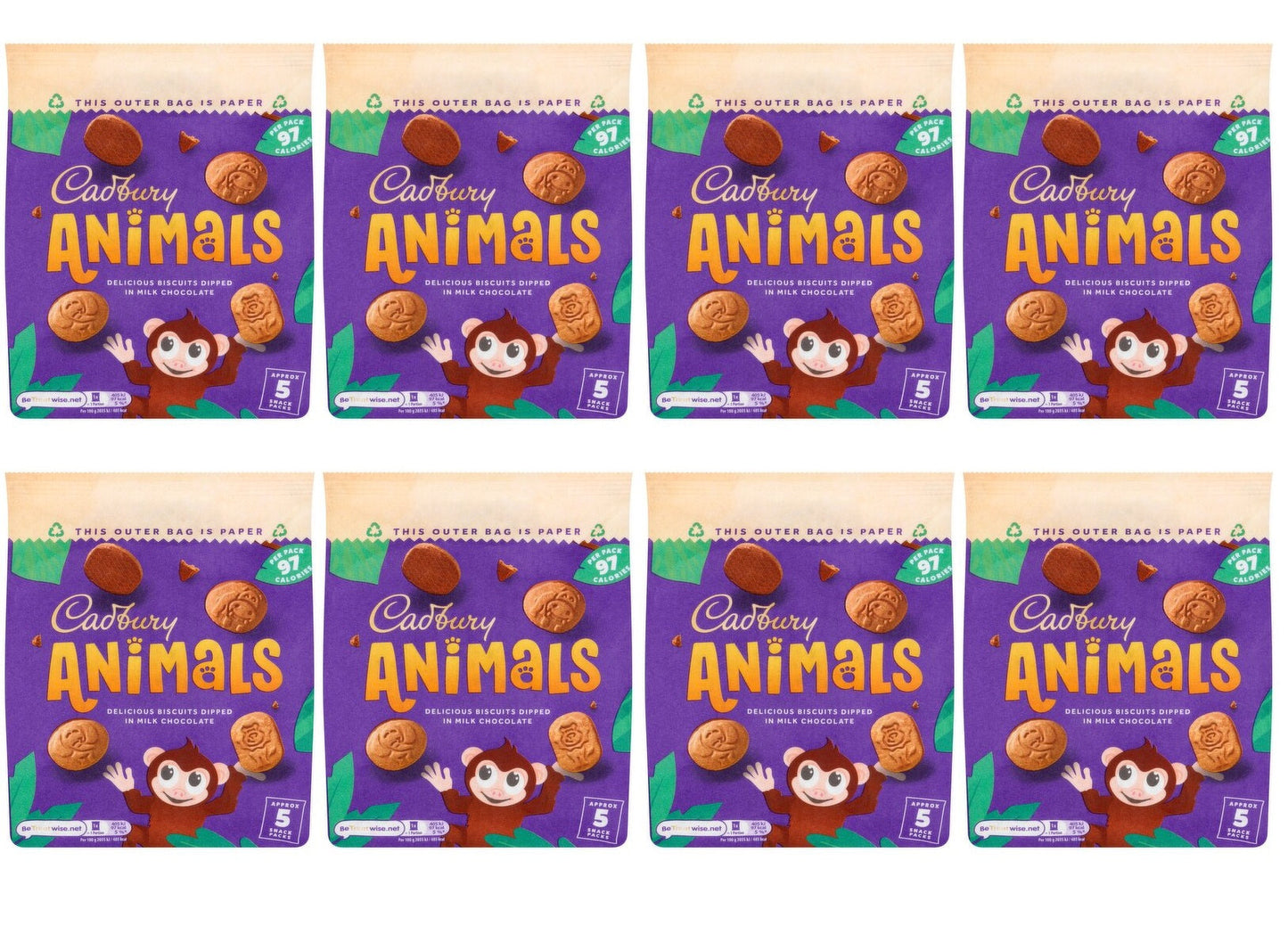 8 x Cadbury Animals Biscuits 99.5G