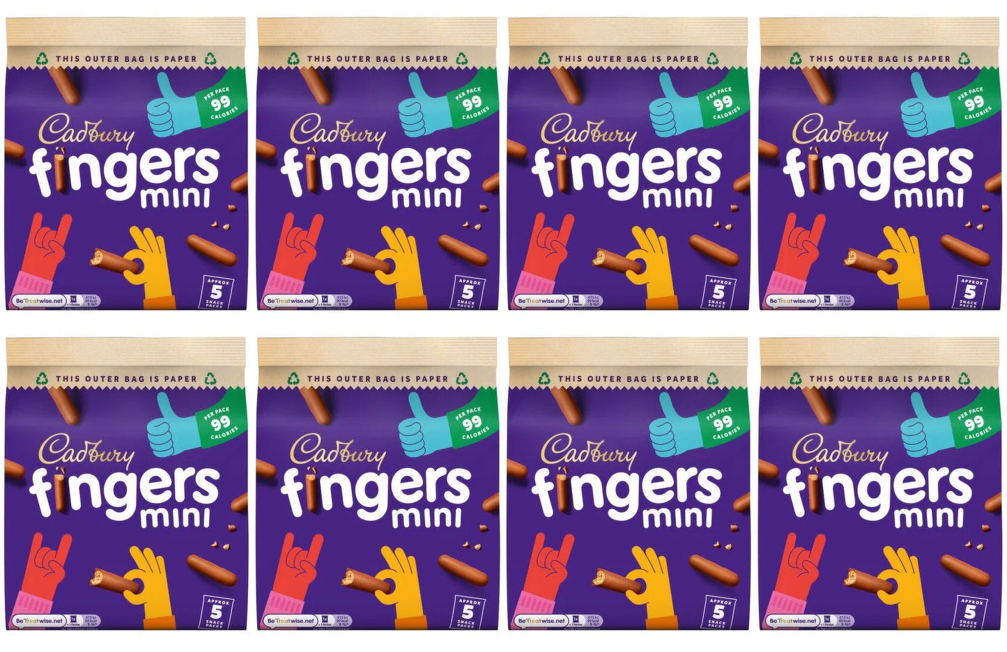 8 x Cadbury Fingers Biscuits 96.5G