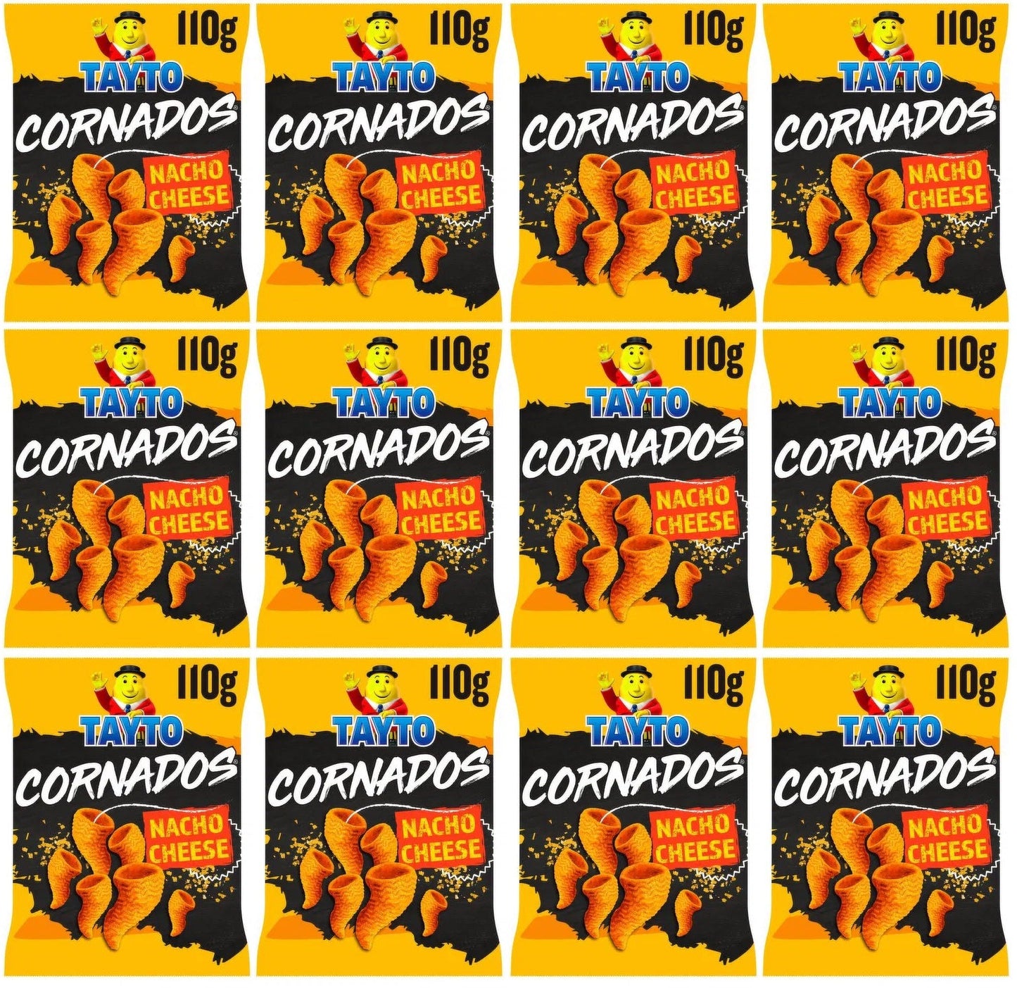 12 x Tayto Nacho Cheese Flavour Cornados 110G