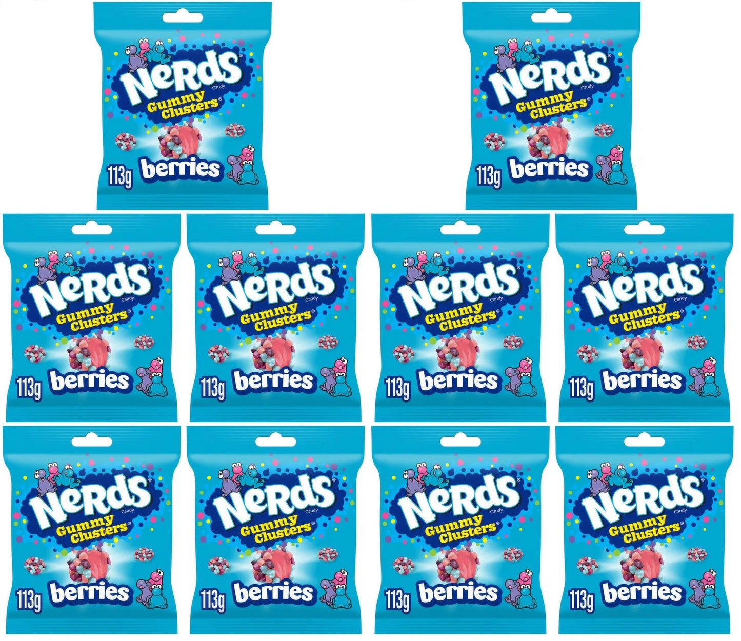 10 x Nerds Berries Fruit-Flavour Candy Gummy Clusters 113G