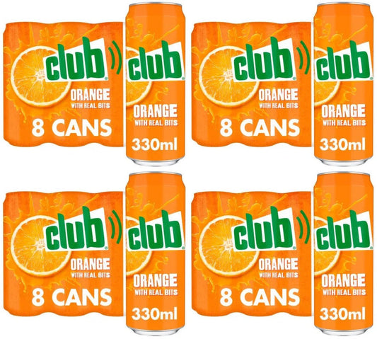 4 x Club Orange Can 8 X 330Ml