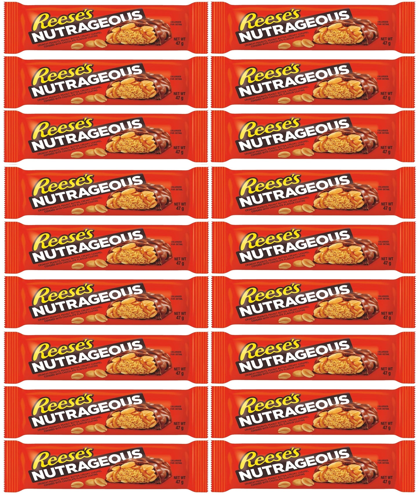 18 x Reeses Nutrageous Bar - 47g