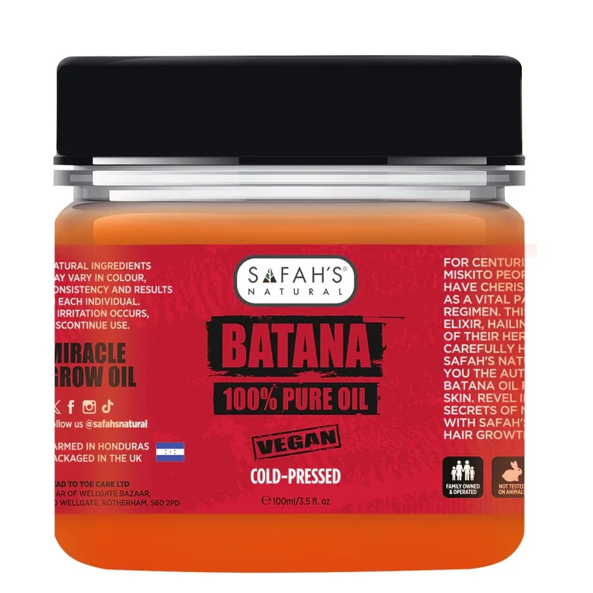 Safah’s Natural 100% Pure Cold-Pressed Batana Oil for Hair Growth, Strength & Shine