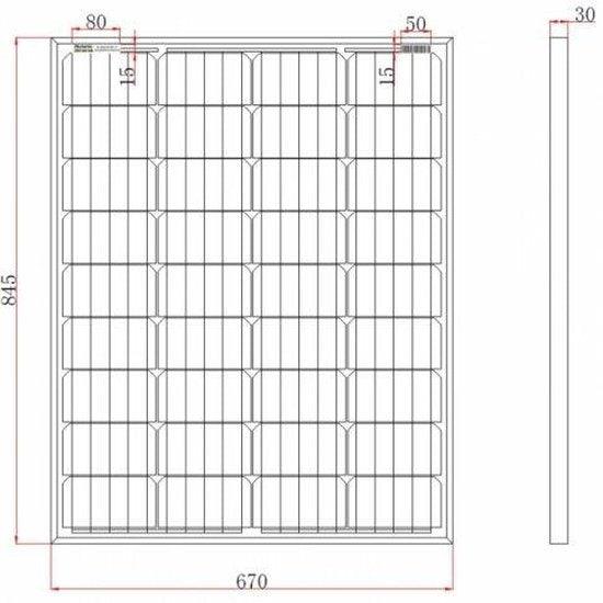 100W 12V solar panel with 5m cable
