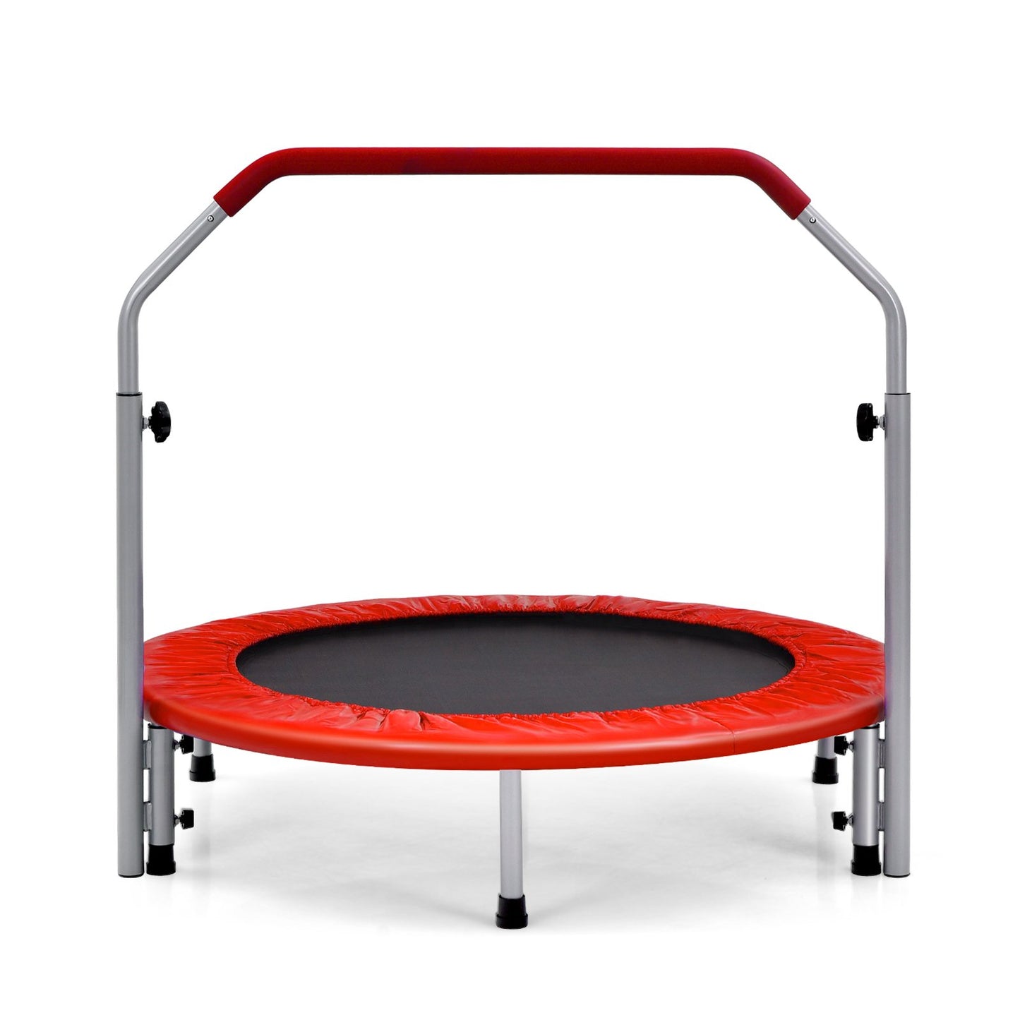 101cm Foldable Trampoline with 4-Level Adjustable Handle for Adults-Blue