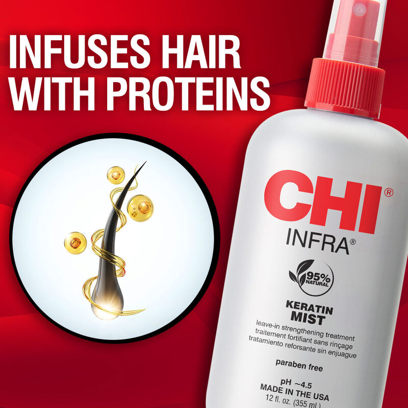 Chi Keratin Mist Strengthening & Conditioning Leave-In for All Hair Types 12 oz