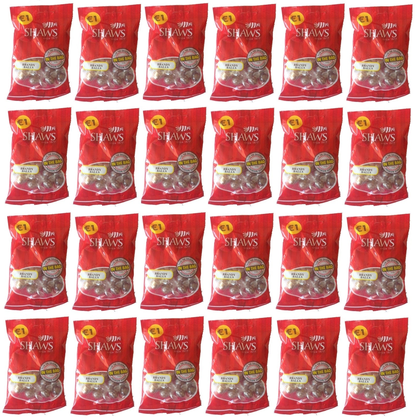 24 x Shaws Brandy Balls 100g Bags