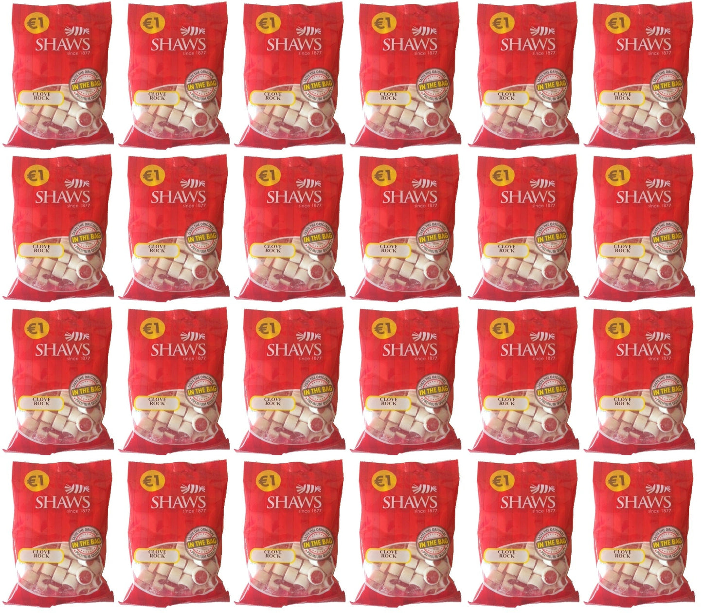 24 x Shaws Clove Rock 100Gm