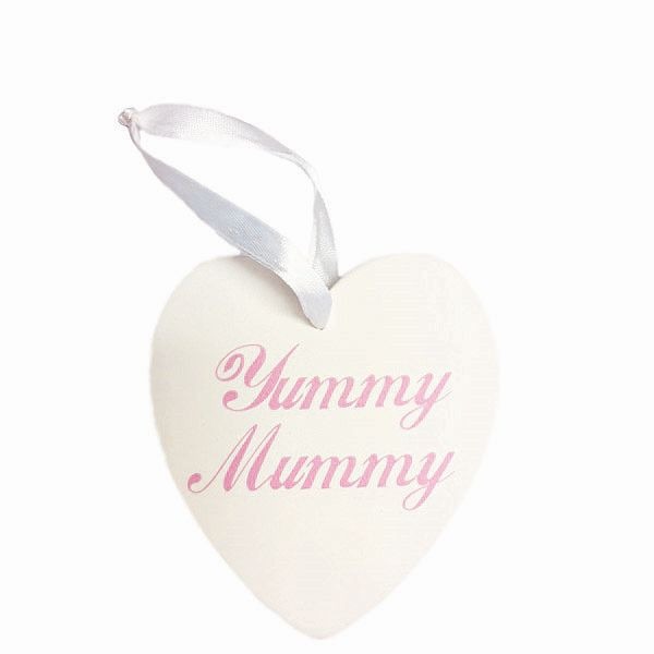 حصري لـ Angel Yummy Mummy - قلب خشبي معلق - وردي