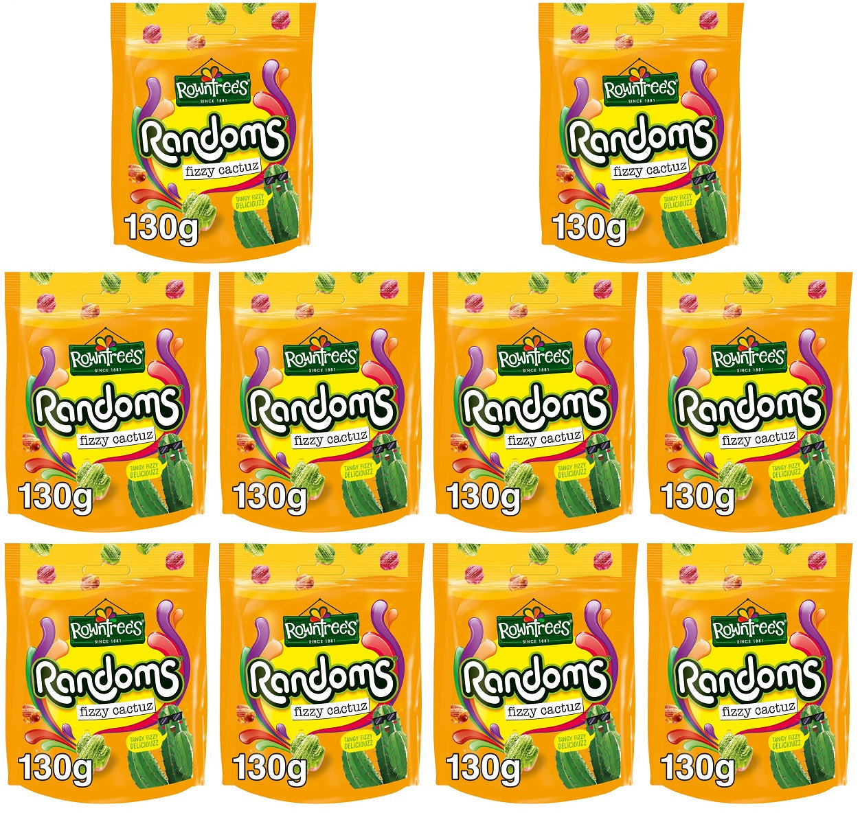 10 x Rowntree's Randoms Fizzy Cactuz 130G