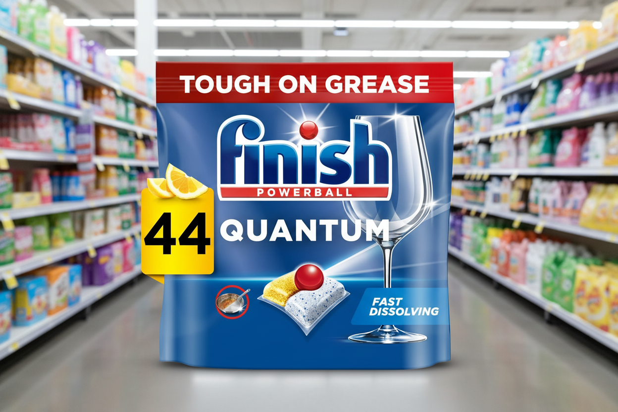 6 x Finish Quantum All In One Dishwasher Tablets Regular - 44 Tabs