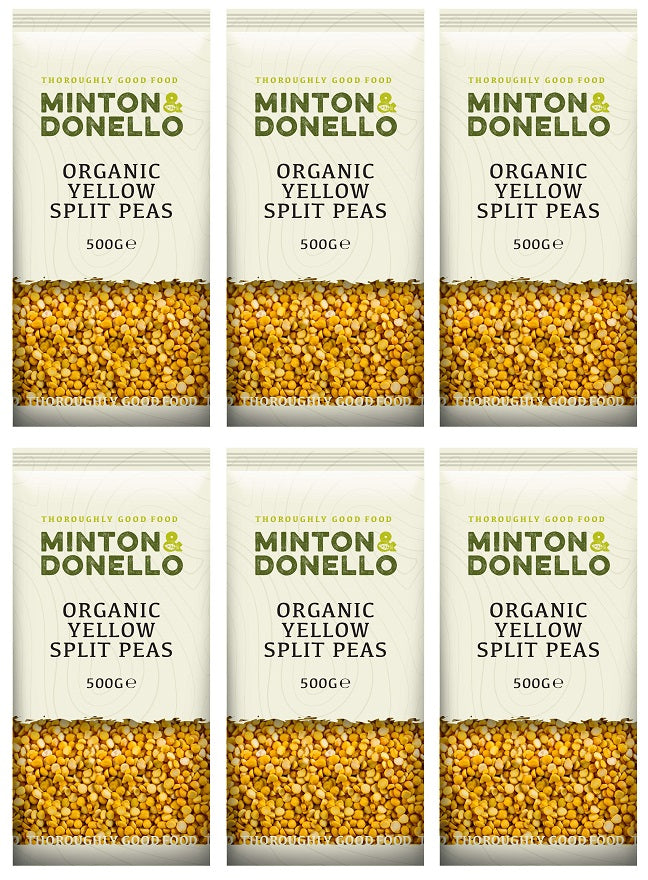 6 x Minton & Donello Organic Yellow Split Peas - 500g