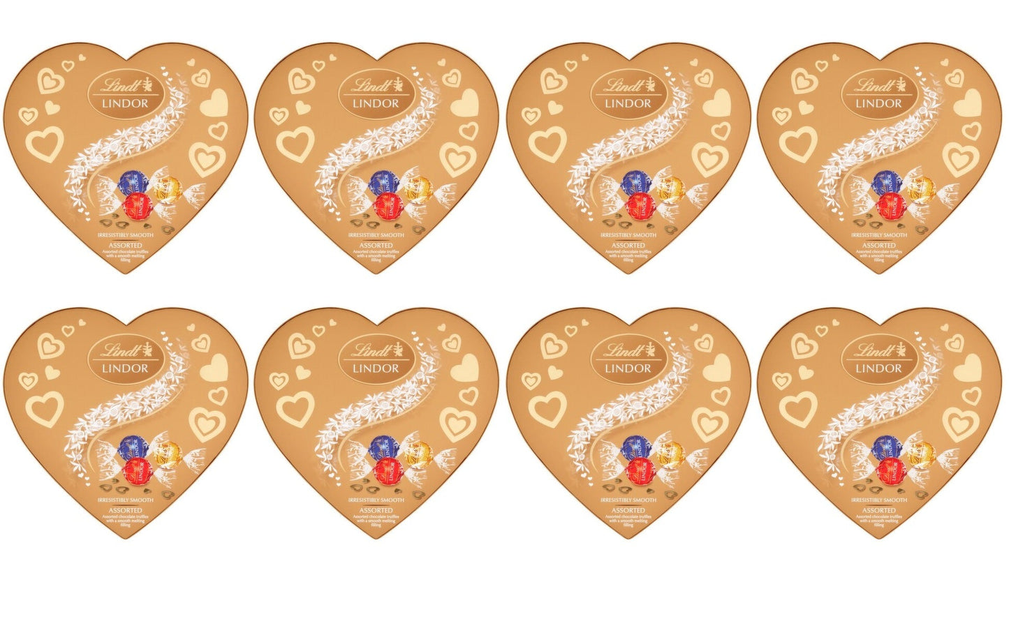 8 x Lindt Lindor Heart Box Assorted 200G