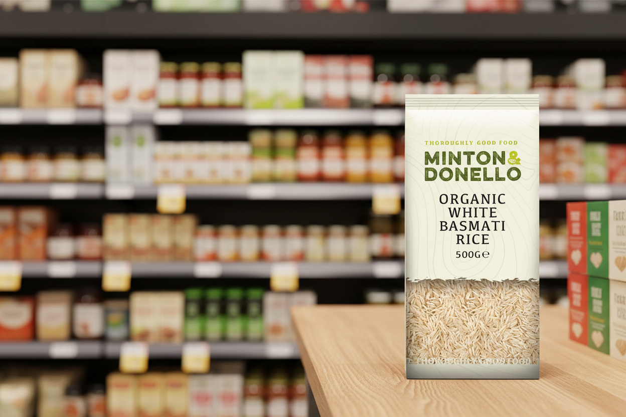 6 x Minton & Donello Organic White Basmati Rice - 500g