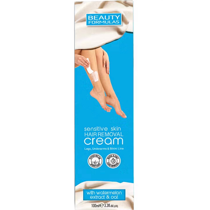 Beauty Formulas Sensitive Skin Hair Removal Cream 3.5 oz / 100 ml - Gentle & Fast Hair Removal