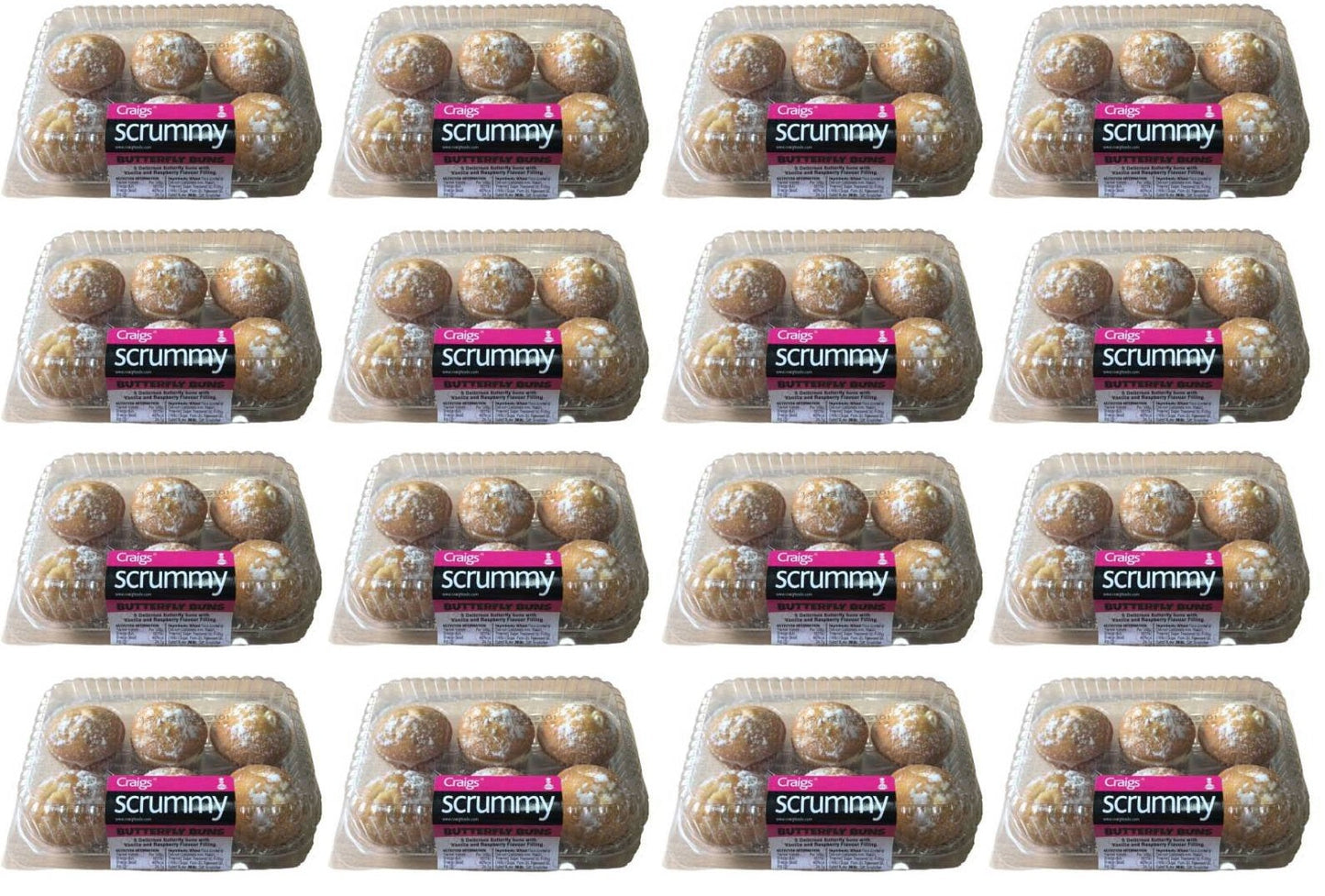 16 x Craigs Butterfly Buns 6Pk