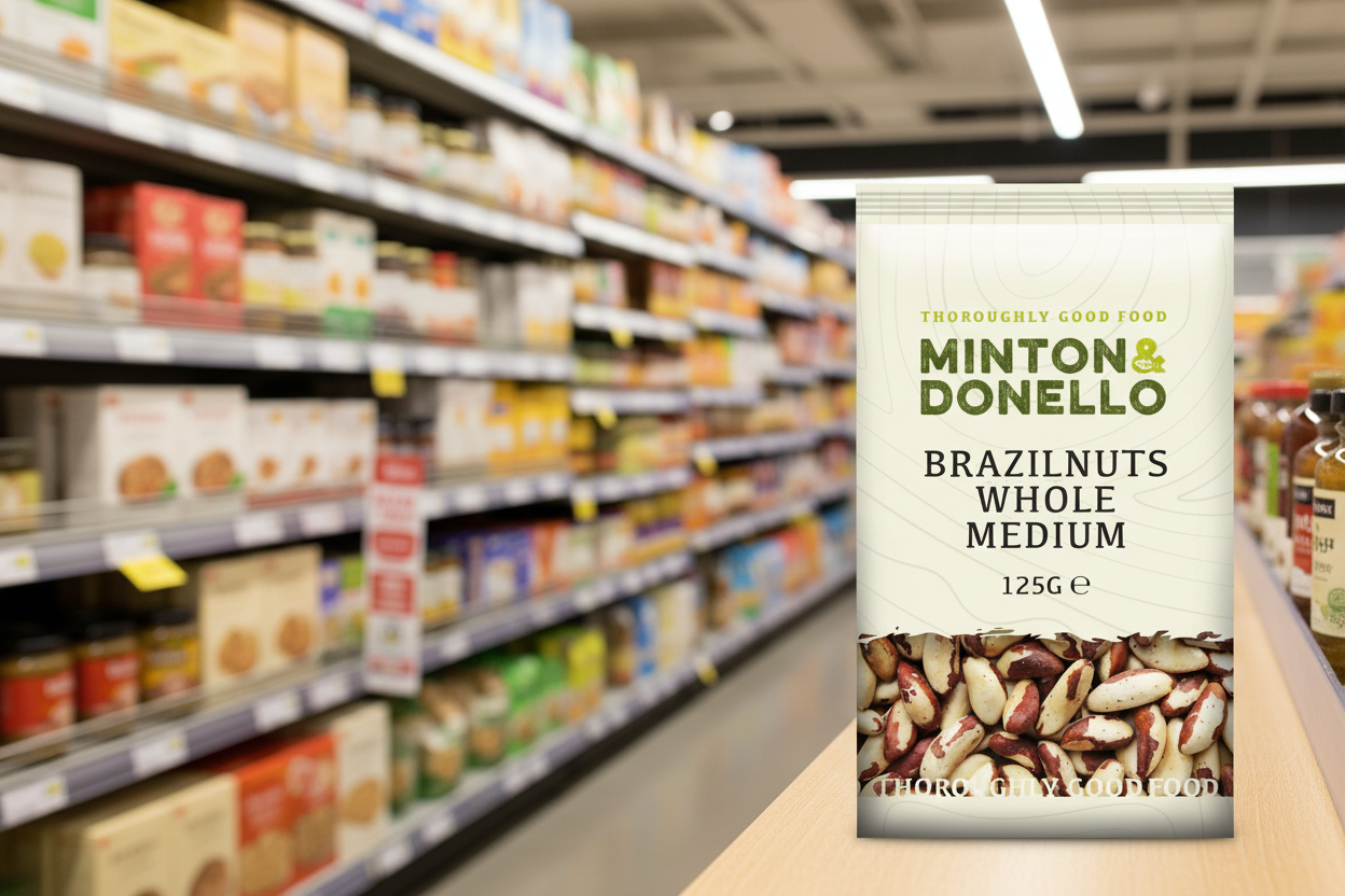 6 x Minton & Donello Brazilnuts Whole Medium - 125g