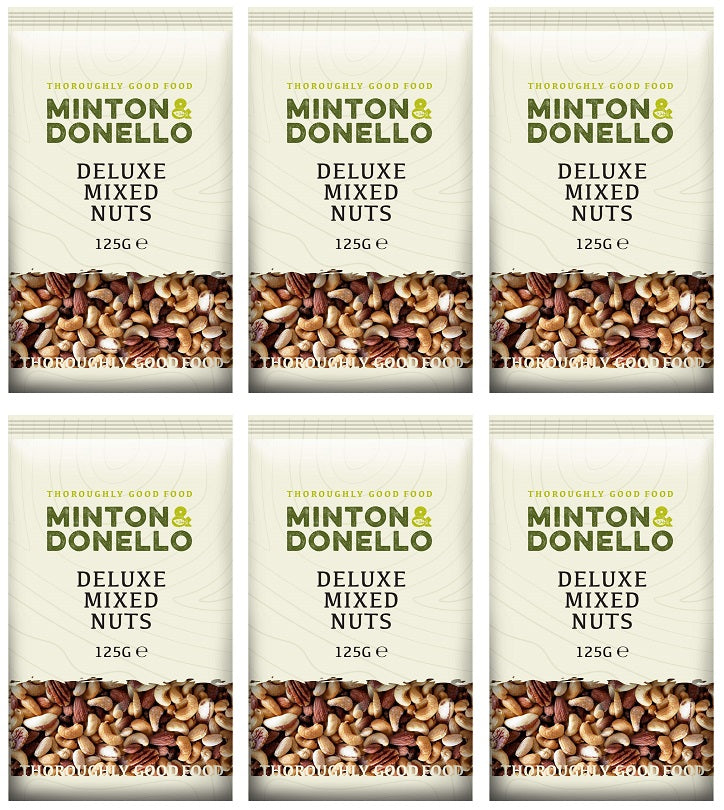 6 x Minton & Donello Deluxe Mixed Nuts - 125g