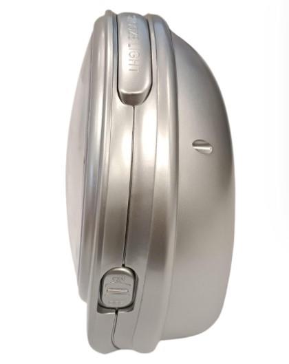 Acctim Jefferson Silent Sweep, Crescendo and Light features Bedside Alarm Clock in Silver - 16487