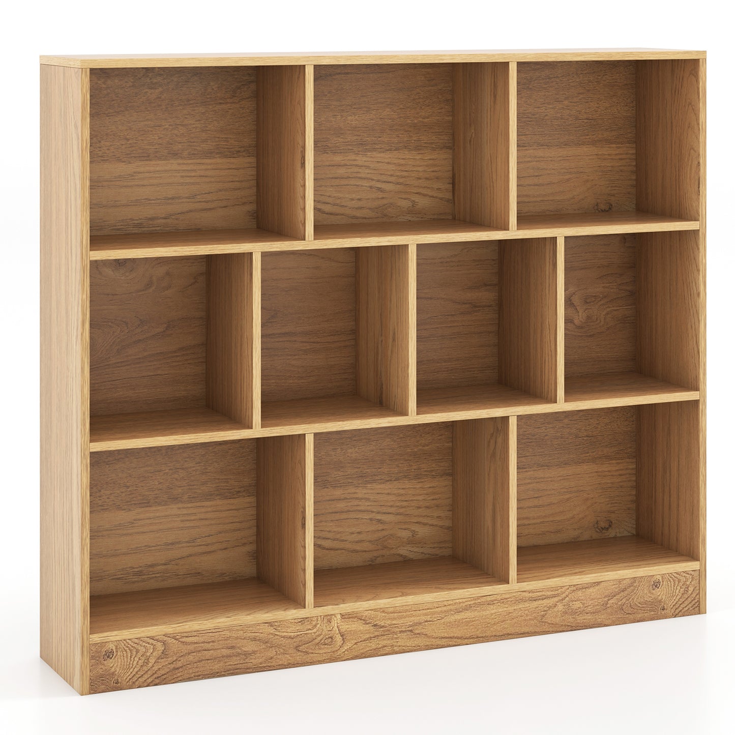10-Cube Bookshelf Freestanding Storage Organizer with 2 Anti-Tipping Kits-Black