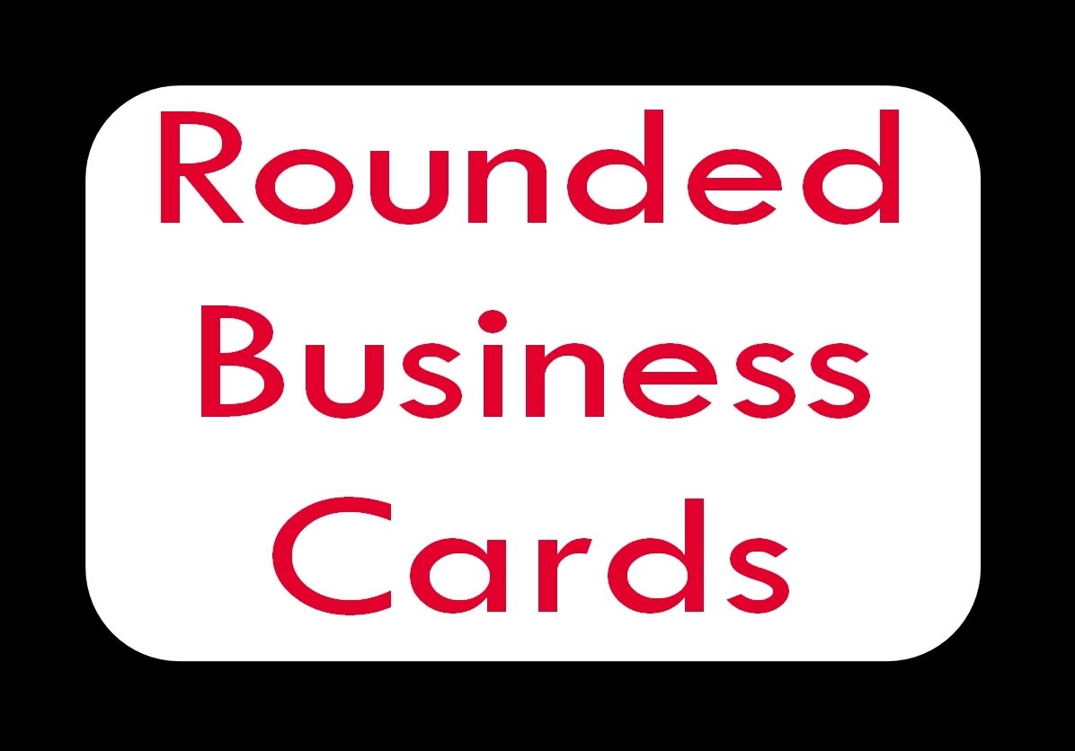 1000 - White ROUNDED Blank Business Cards 250gsm, Stamp, Print, Smooth Card