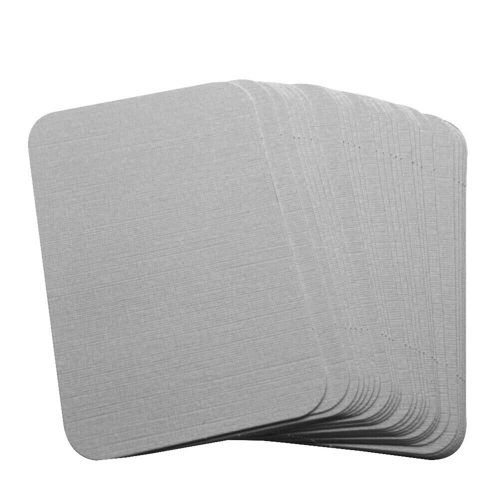 100 Linen White Rounded Blank Business Cards 250gsm, Stamp, Print, ATC. Matt