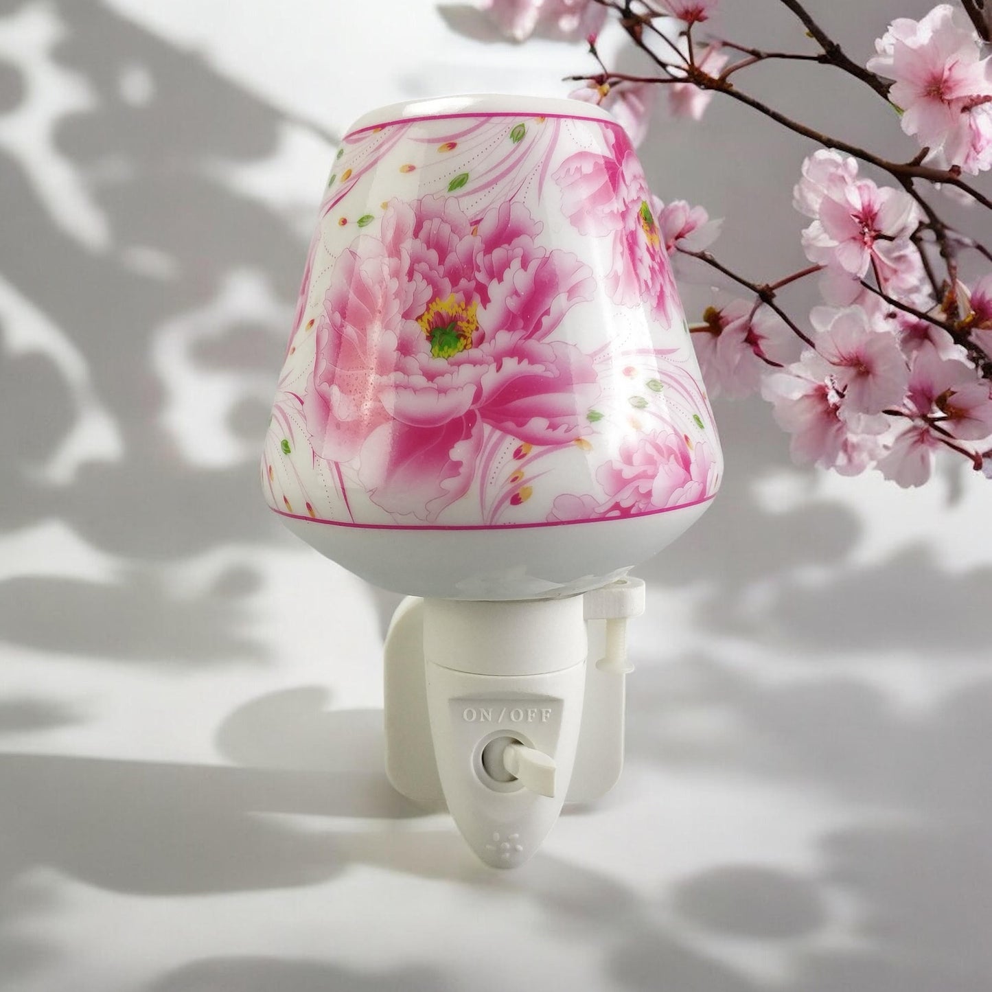 8 INCH FLORAL LED NIGHTLIGHT PINK BLOOMS