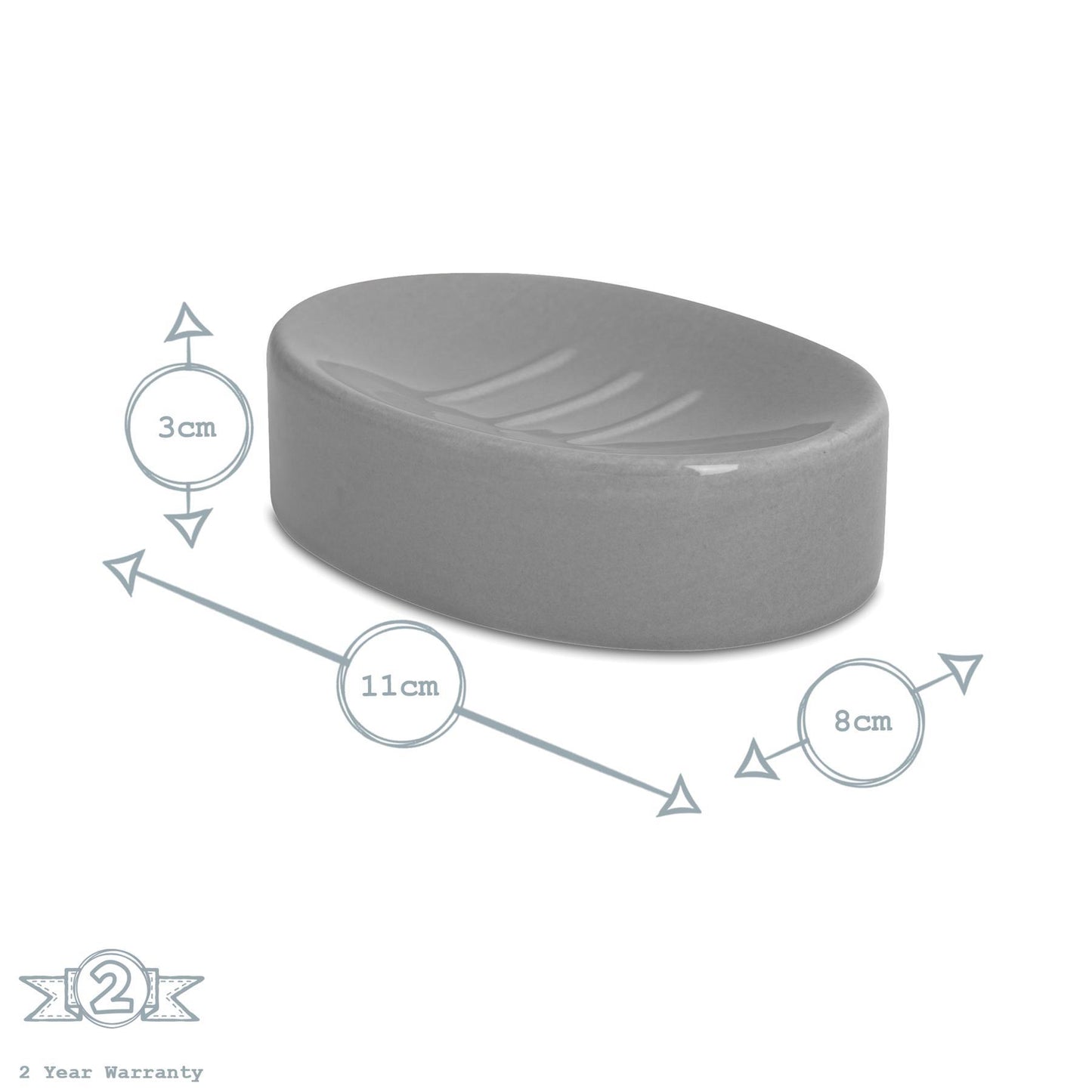 Grey Ceramic Soap Dish